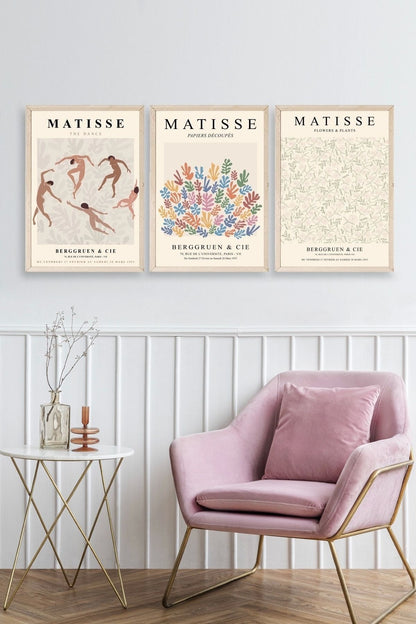 Matisse Üçlü Ahşap Çerçeveli Tablo 30 x 40