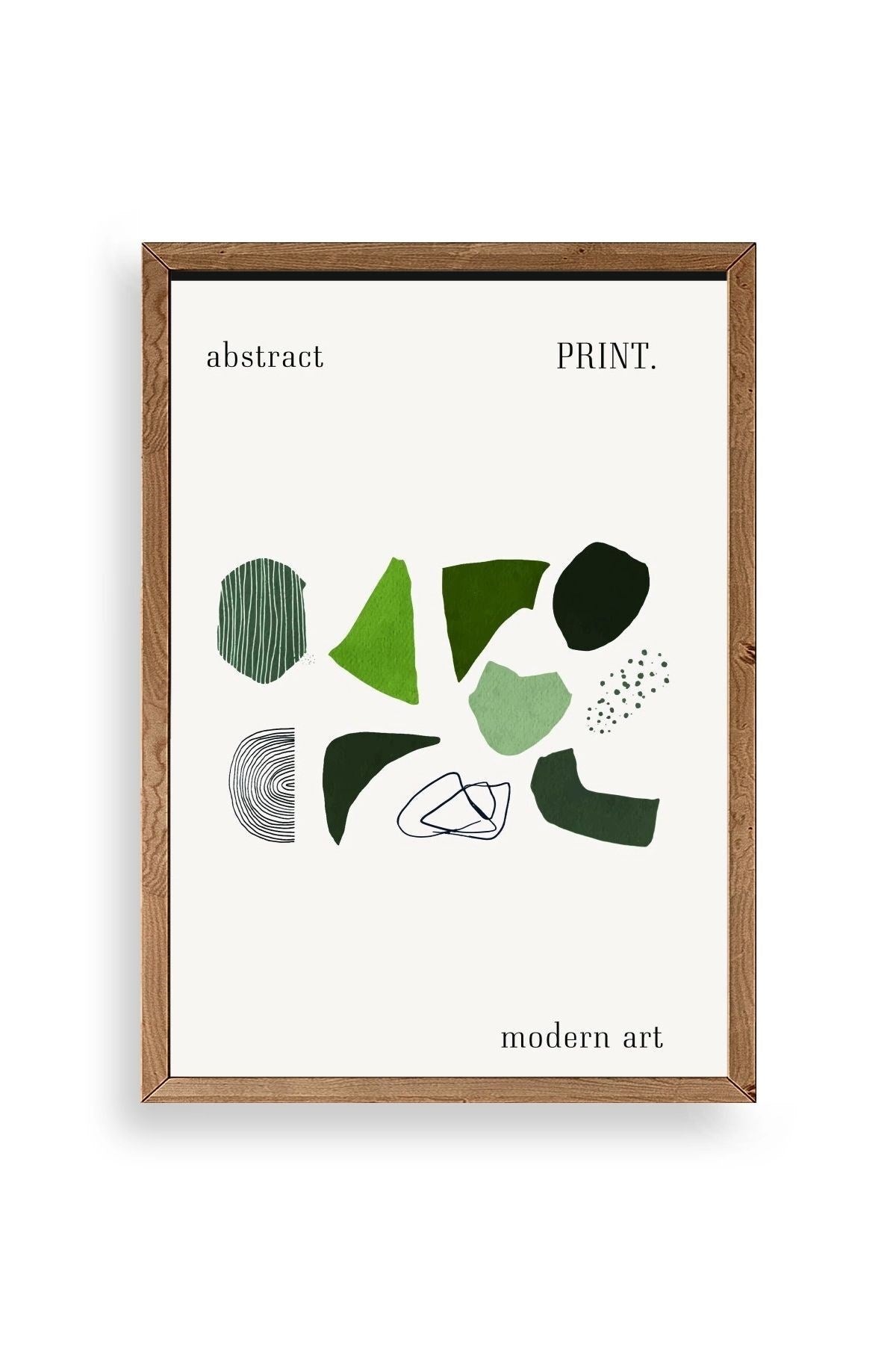 Soyut Ahşap Çerçeveli Tablo 17 x 23