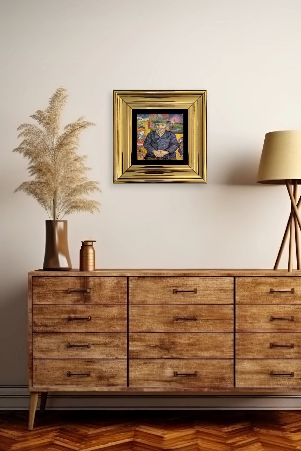 Van Gogh Çerçeveli Taş Tablo 20 cm