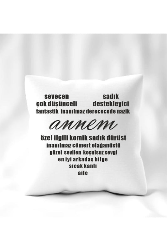 Anneler Günü Kalp Desen Anneye Iltifat Yastık 40 x 40