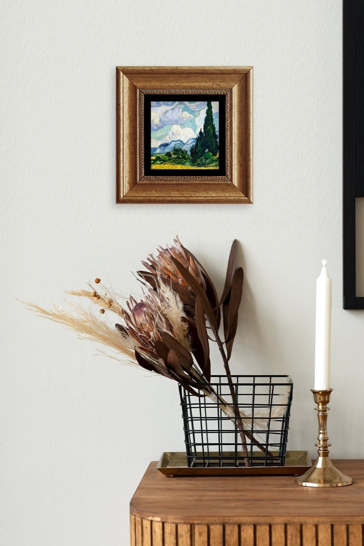 Van Gogh Çerçeveli Taş Tablo 20 cm