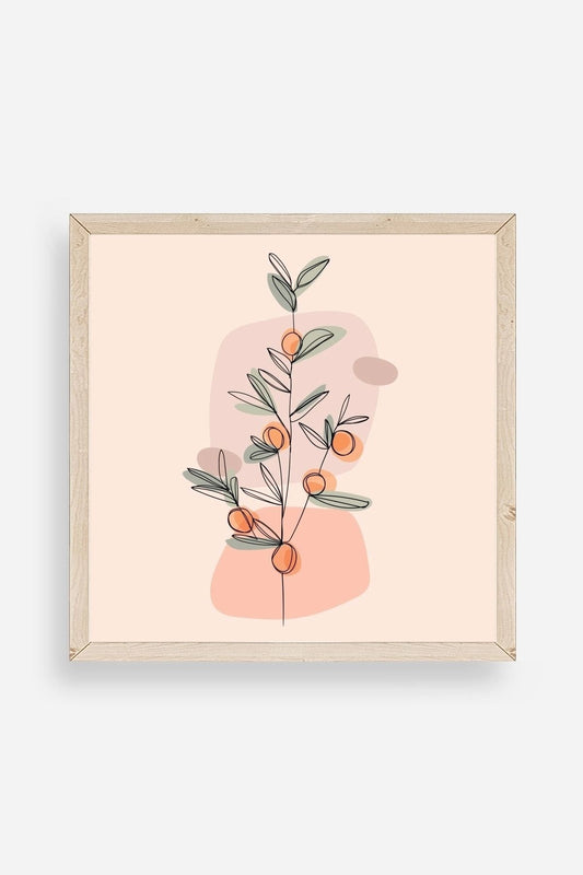 Çiçek Ahşap Çerçeveli Tablo 42 x 42