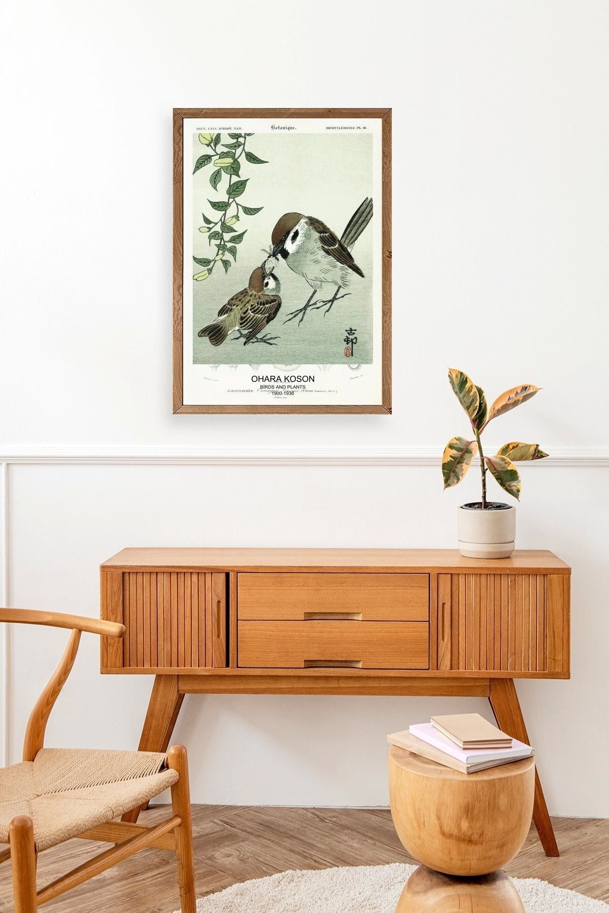 Kuşlar Ahşap Çerçeveli Tablo 17 x 23