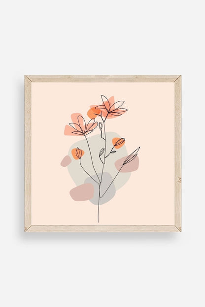 Çiçek Ahşap Çerçeveli Tablo 50 x 50