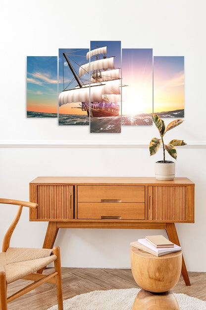 Deniz Manzarası 5 Parçalı Mdf Tablo 60 x 100