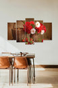 Güller ve Çilek 5 Parçalı Mdf Tablo 60 x 100