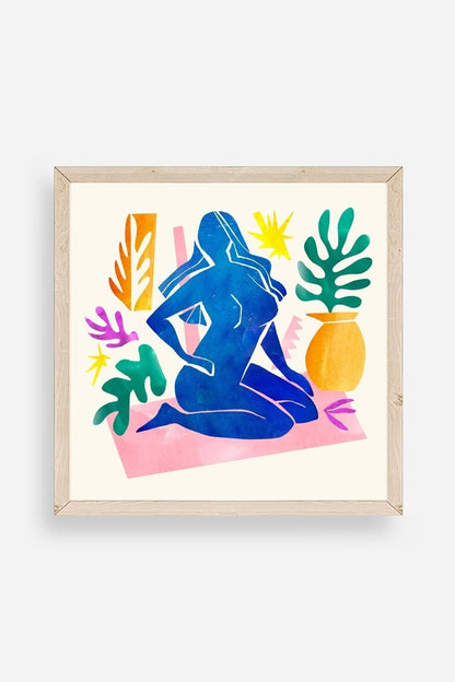 Kadın Ahşap Çerçeveli Tablo 50 x 50