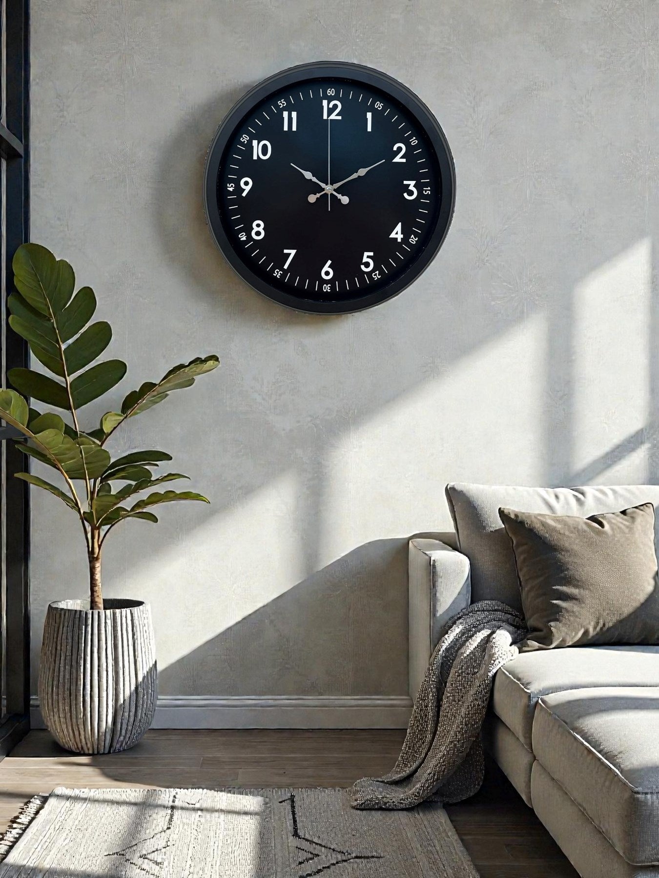 Zentime Pure Dark Black 40 Cm Metal Duvar Saati