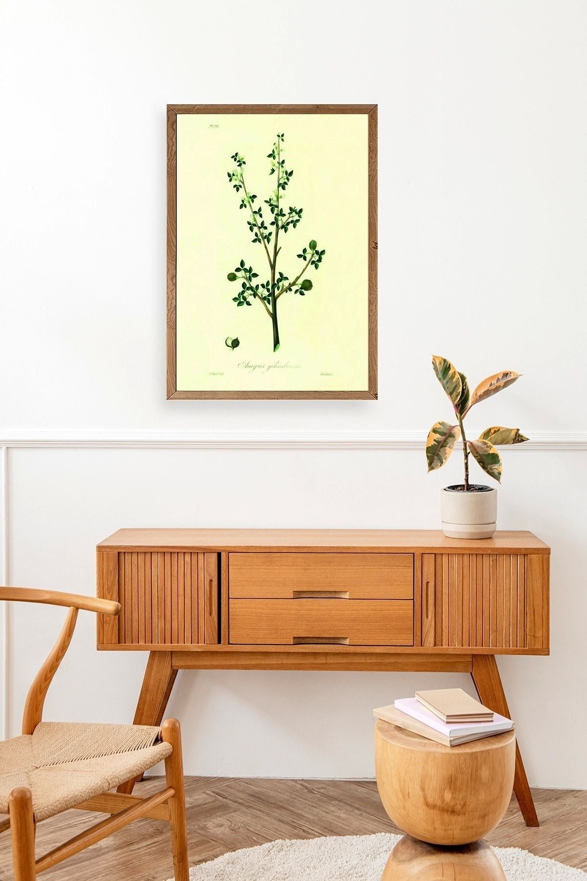 Yapraklar Ahşap Çerçeveli Tablo 23 x 30