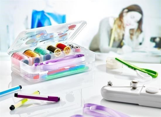 BUFFER® Çift Taraflı Bölmeli Hobi Dikiş Kutusu Ardunio Malzeme Kutusu