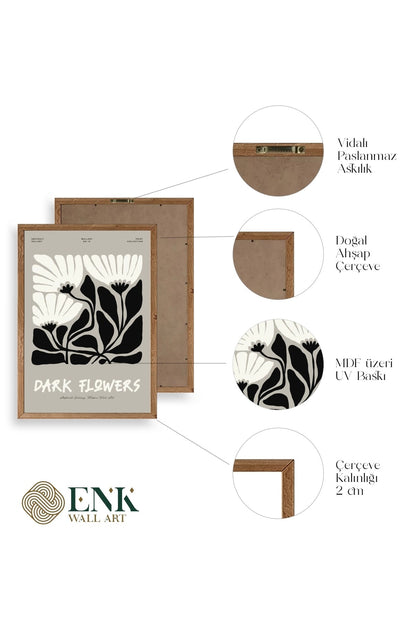 Çiçek Ahşap Çerçeveli Tablo 50 x 70