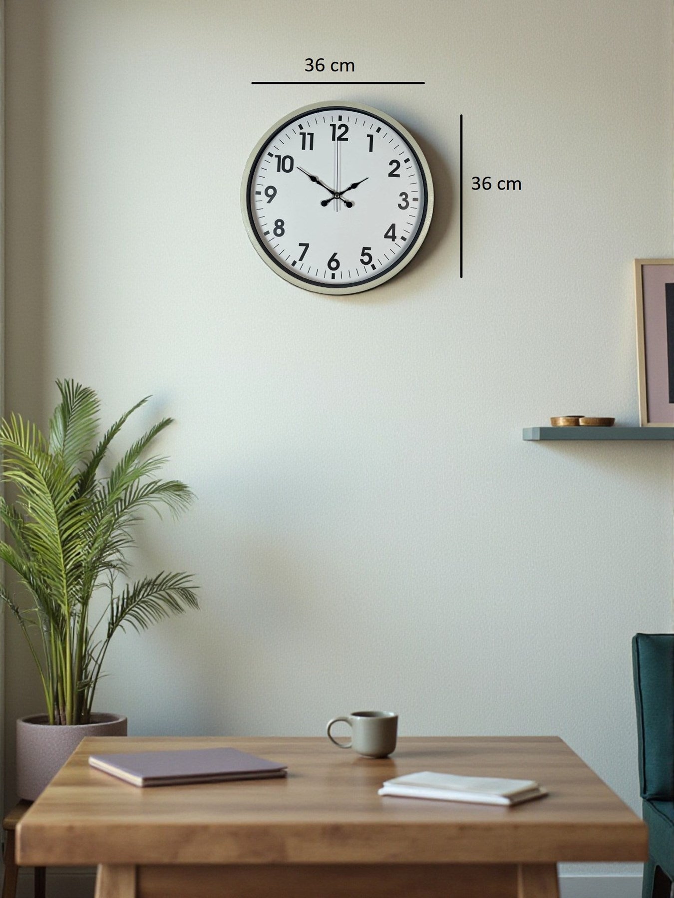 Zentime 36 Cm Krem Dekoratif Duvar Saati