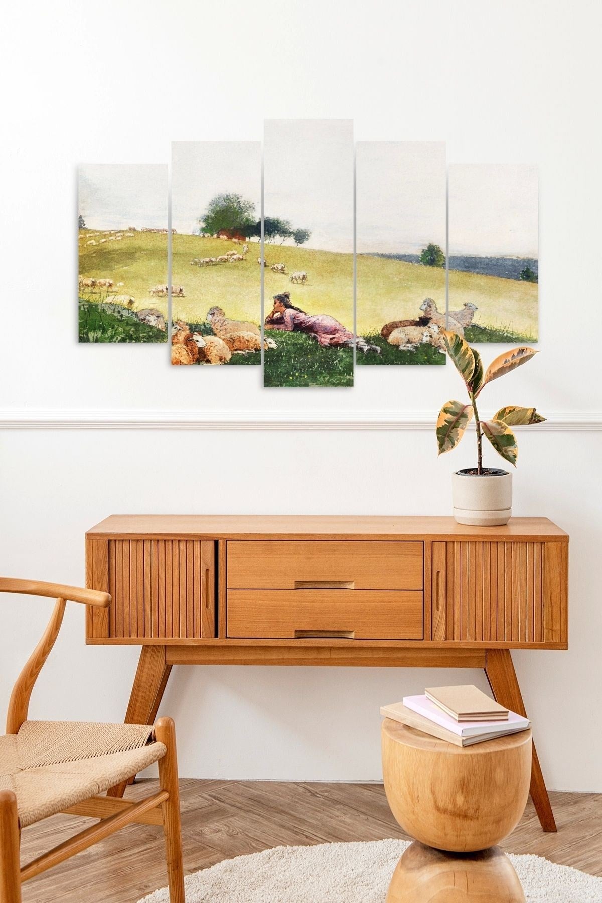 İnsan Manzarası5 Parçalı Mdf Tablo 60 x 100