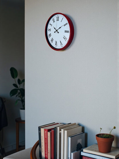 Zentime 36 Cm Kırmızı Dekoratif Duvar Saati