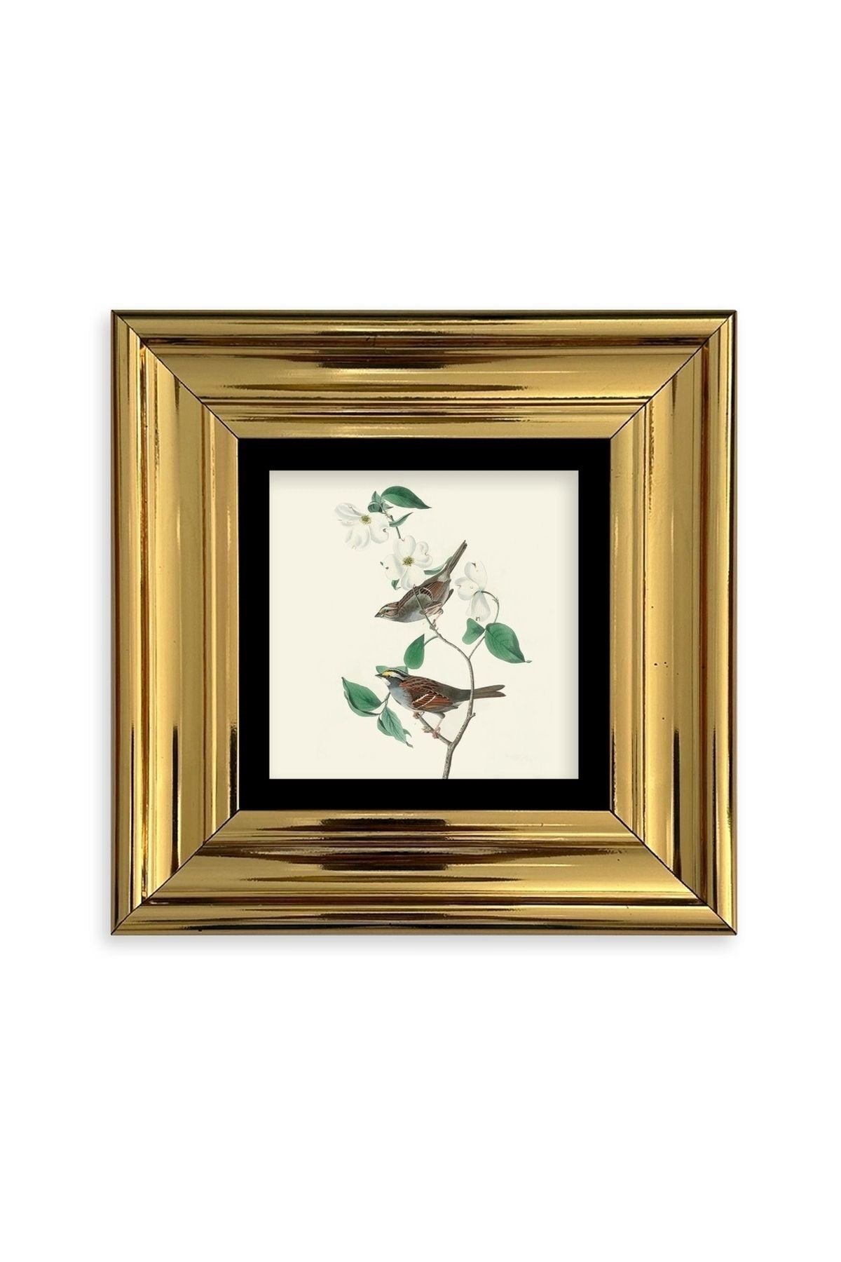 Kuşlar ve Ağaç Çerçeveli Taş Tablo 20 cm