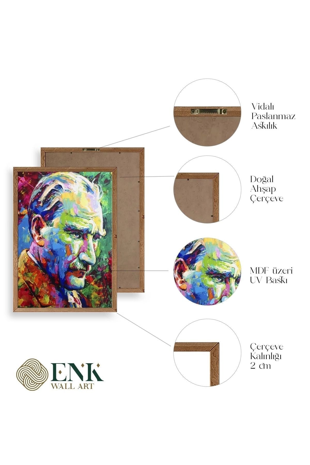 Atatürk Ahşap Çerçeveli Tablo 17 x 23