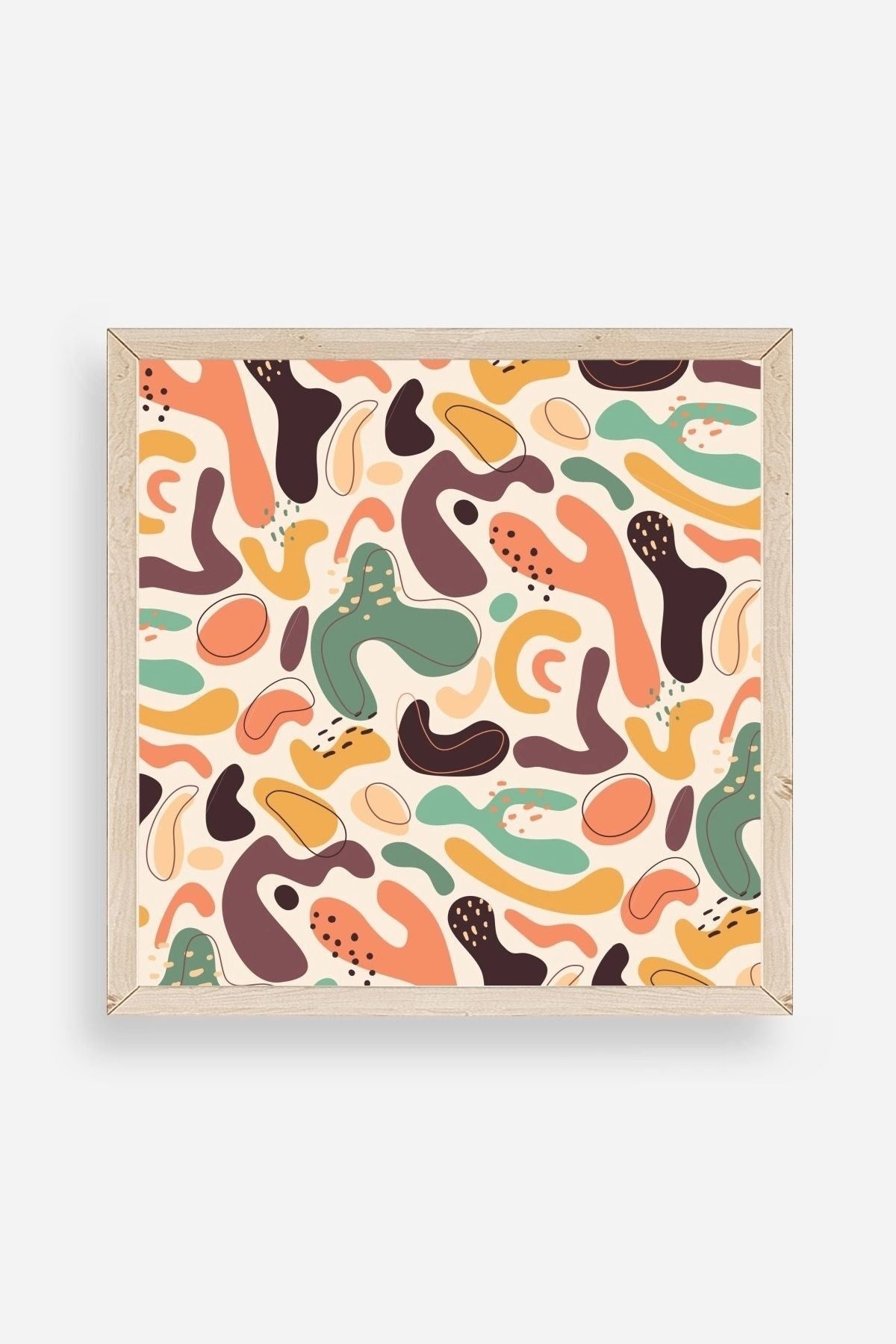 Soyut Ahşap Çerçeveli Tablo 23 x 23