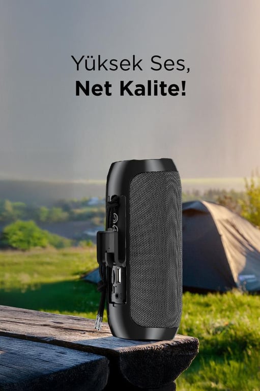 Torima D47 Siyah Bluetooth Hoparlör Kablosuz Taşınabilir Ses Bombası TWS, USB, TF Kart, 1200 mah